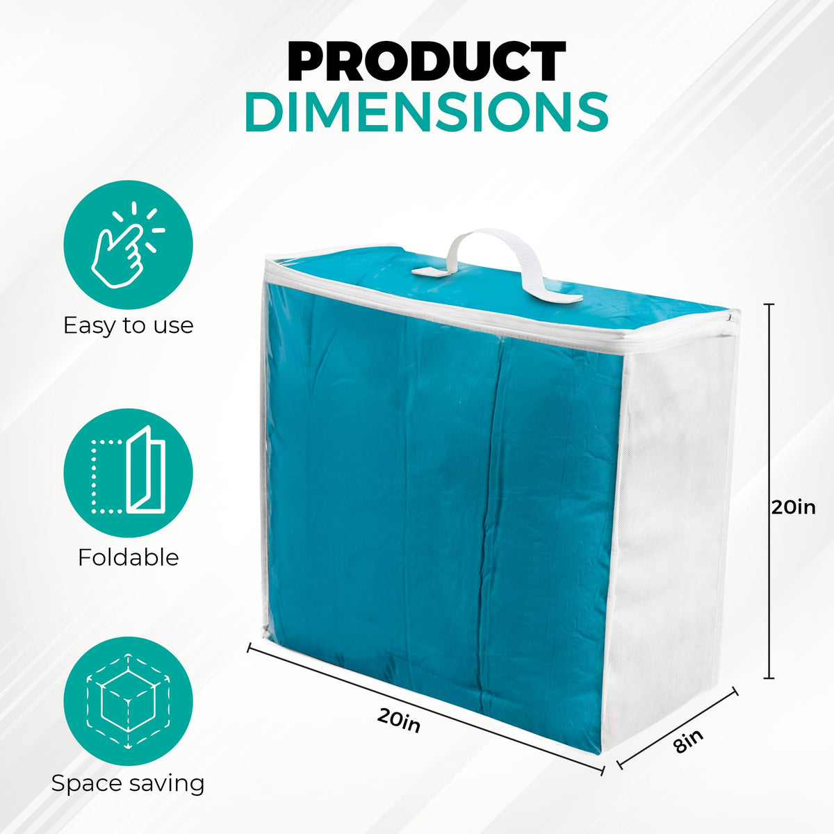 Clear Plastic Storage Bags, Durable Zippered Storage Bags for Comforters, Blankets, Clothes, and Bedding - Breathable Nonwoven with Clear Front for Easy Organizing