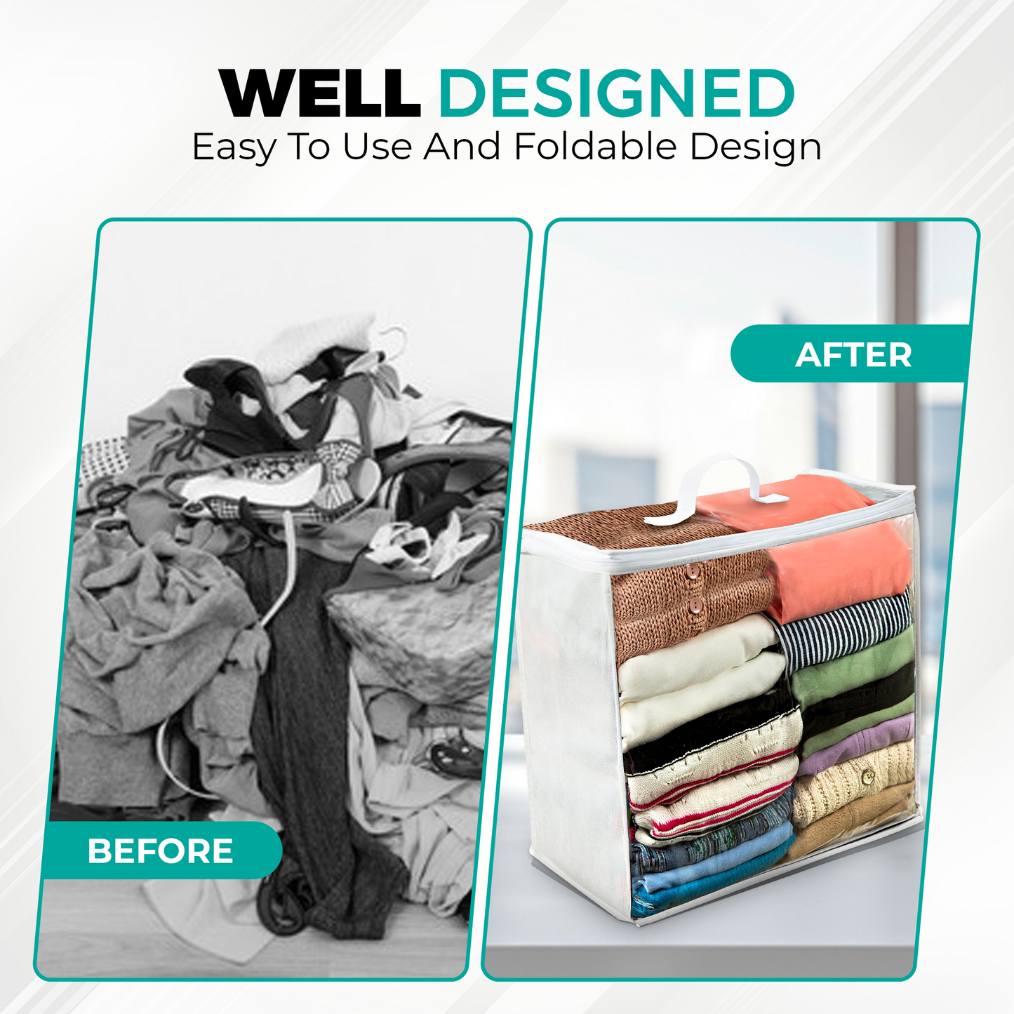 Clear Vinyl Blanket Storage Bags with zipper with Breathable Non Woven Sides, Closet Storage Organizer for Quilts, Blankets, Comforters, Bedding, Sweaters, Clothes, Set of 3 (18" X 15" X 9")