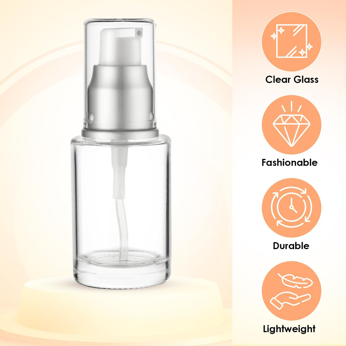Clear Glass Pump Bottle 0.5 Oz 15ml