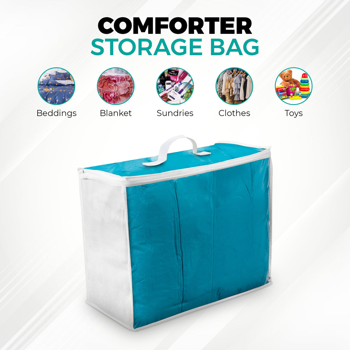 Clear Plastic Storage Bags, Durable Zippered Storage Bags for Comforters, Blankets, Clothes, and Bedding - Breathable Nonwoven with Clear Front for Easy Organizing